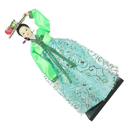 WESIEVYA handgefertigte Puppe Puppendekor Mikrospielzeug Antike asiatische Puppen Hanbok-Puppe wohnungsdeko wohnaccessoires koreanische Puppenverzierung Koreanisches Kunsthandwerk Green von WESIEVYA