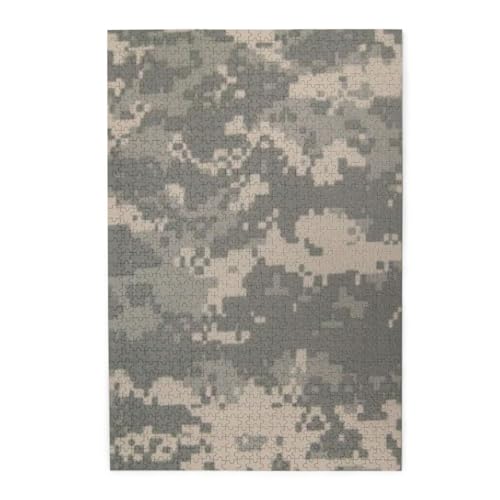 Armee Digital Camouflage Buntes Holzpuzzle – herausforderndes Bilder-Puzzle-Spiel für Erwachsene und Puzzle-Enthusiasten – 1000 Teile interaktives Puzzle von WESTCH