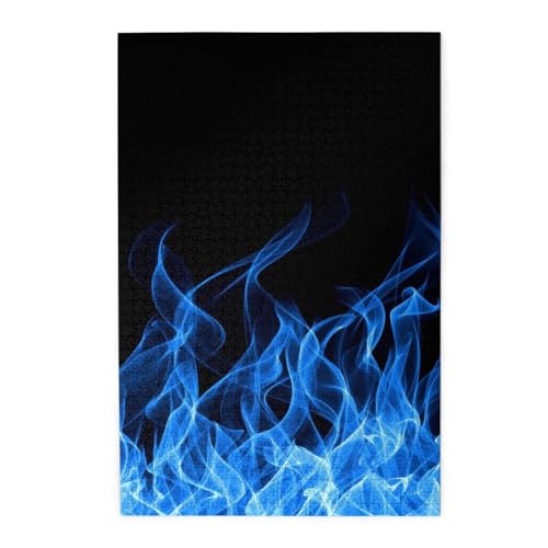 Blaue Flamme, buntes Holzpuzzle – herausforderndes Bilder-Puzzle-Spiel für Erwachsene und Puzzle-Enthusiasten – 1000-teiliges interaktives Puzzle von WESTCH