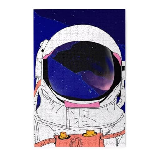 Cool Man In Galaxy Buntes Holzpuzzle – Herausforderndes Bilder-Puzzle-Spiel für Erwachsene und Puzzle-Enthusiasten – 1000 Teile interaktives Puzzle von WESTCH