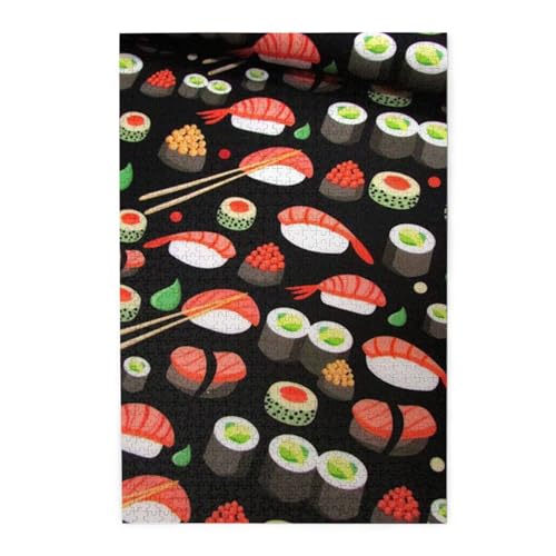 Japanisches Sushi-Garnelen-Holzpuzzle – herausforderndes Bilder-Puzzle-Spiel für Erwachsene und Puzzle-Enthusiasten – 1000-teiliges interaktives Puzzle von WESTCH