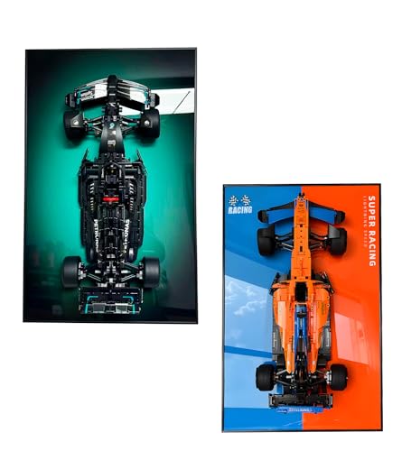 Display Wandhalterung für Lego Technic Mercedes AMG F1 42171 & McLaren F1 42141, 2 Anzeigetafel für Lego-Auto-Wandhalterung Lego-Liebhaber, Größe: 75x45cm von WETCEAOM
