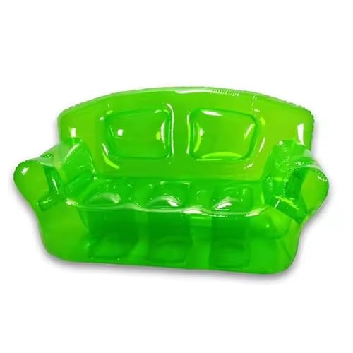 Aufblasbares transparentes Doppelsofa Stuhl Portable Camping Hofsofa Aufblasbare Terrassenmöbel Folding Lazy Sofa for Indoor Outdoor Party, Strand, Wandern, Yard(Green) von WFXXZL