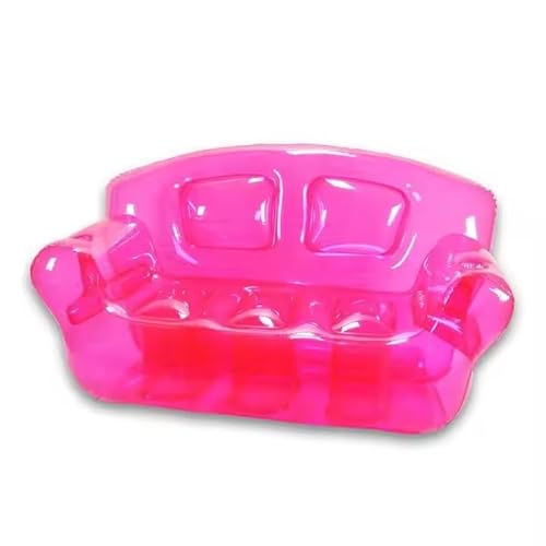 Aufblasbares transparentes Doppelsofa Stuhl Portable Camping Hofsofa Aufblasbare Terrassenmöbel Folding Lazy Sofa for Indoor Outdoor Party, Strand, Wandern, Yard(Pink) von WFXXZL