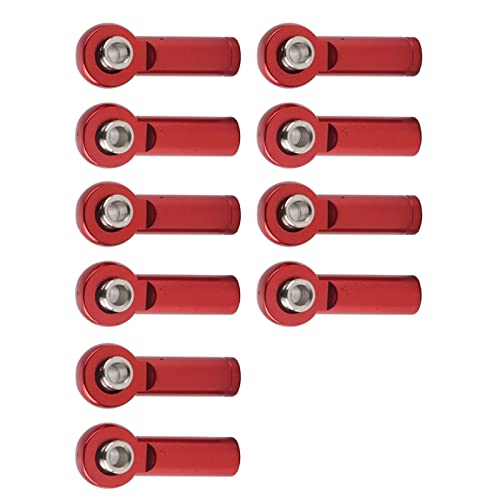 WGFOIP Aluminium Legierung M4 Tie Link Rod Joint für 1 10 RC Auto 10 Stück, Positiver und Negativer Faden, Profession Elle Ersatz-Hardware, 5 Farben Erhältlich (Rot) von WGFOIP