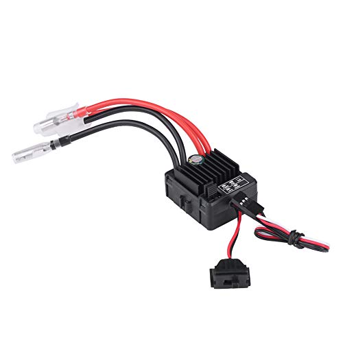 WGFOIP RC Car ESC Gebürstet, Wasserdichter 60A ESC für Monster Truggy 1/10 Auto mit Kondensatormodul für Allwetterrennen von WGFOIP