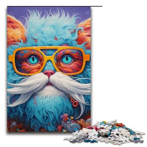 1000-teiliges Katzenpuzzle für Erwachsene, EIN Kunstwerk für Teenager ab 14 Jahren, 50 x 75 cm von WGLINGX
