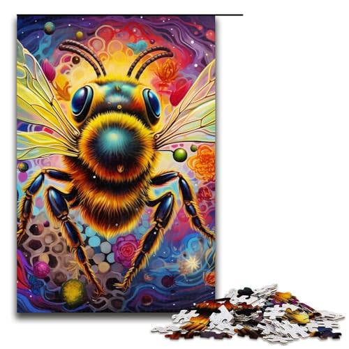1000-teiliges Puzzle für Erwachsene, Bienen-Puzzlespiel, Kunstwerk für Teenager ab 14 Jahren, 29,53 x 19,69 Zoll von WGLINGX