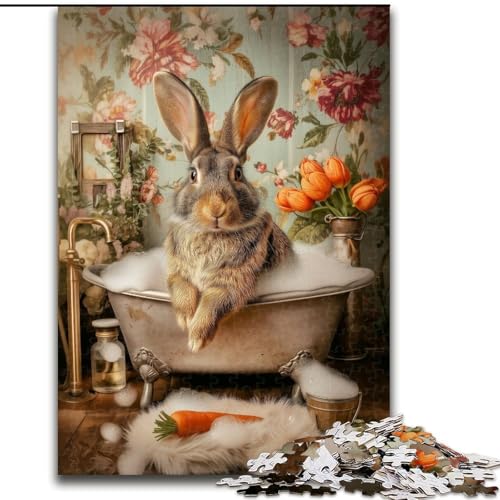 Puzzle 1000 Teile für Erwachsene, Badezimmer-Häschen, Puzzle für Erwachsene, 1000 Teile, Spielzeug, Geschenk, pädagogisches, intellektuelles, entspannendes, lustiges Familienspiel (Größe 26x38cm) Puzzle 1000 Teile für Erwachsene, Badezimmer-Häschen, Puzzle für Erwachsene, 1000 Teile, Spielzeug, Geschenk, pädagogisches, intellektuelles, entspannendes, lustiges Familienspiel (Größe 26x38cm) von WGLINGX