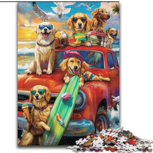 Puzzle 1000 Teile für Erwachsene,Golden Retriever im Urlaub,Puzzle 1000 Teile für Erwachsene,Spielzeug,Geschenk,pädagogisch wertvoll,intellektuell,entspannend,lustiges Familienspiel (Größe 26x38cm) Puzzle 1000 Teile für Erwachsene,Golden Retriever im Urlaub,Puzzle 1000 Teile für Erwachsene,Spielzeug,Geschenk,pädagogisch wertvoll,intellektuell,entspannend,lustiges Familienspiel (Größe 26x38cm) von WGLINGX