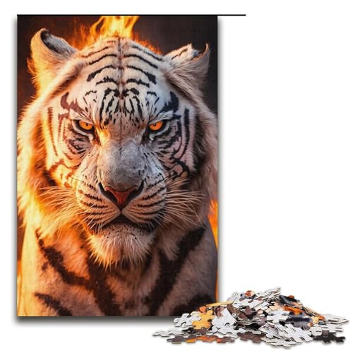 Puzzle für Erwachsene 1000 Teile, Gefangene Feuertiger, Lernspiele, Heimdekoration, Puzzle, Künstlersammlung, 14,96 x 10,24 Zoll Puzzle für Erwachsene 1000 Teile, Gefangene Feuertiger, Lernspiele, Heimdekoration, Puzzle, Künstlersammlung, 14,96 x 10,24 Zoll von WGLINGX
