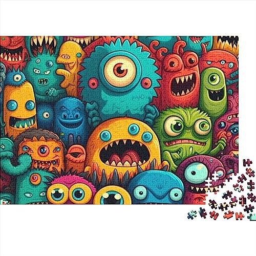 Buntes Monster-Puzzle, 300 Teile, verrückter Charakter für Erwachsene, Puzzle für Erwachsene, 300 Teile, Lernspiele, 300 Teile (40 x 28 cm) von WGUST