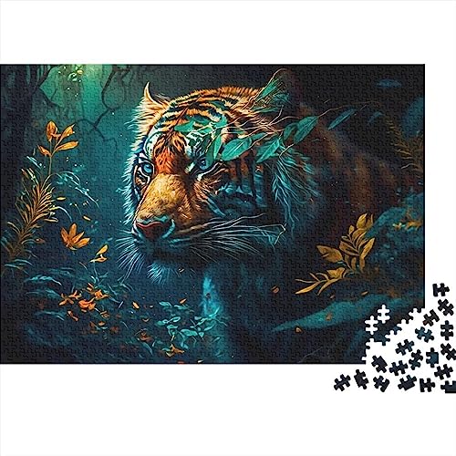 Tiger 500 Teile Puzzle für Erwachsene, König des Dschungels, Puzzlespiel, Spielzeug, 500 Teile, Gelegenheitspuzzlespiele, 500 Teile (52 x 38 cm) von WGUST