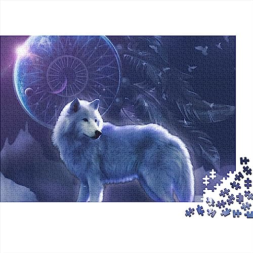 Wolf 1000 Teile Puzzle für Erwachsene Puzzle Art Wolf 1000 Teile Puzzles Erwachsene Puzzles Geschenke Puzzle Gelegenheitsspiele 1000 Teile (75 x 50 cm) von WGUST