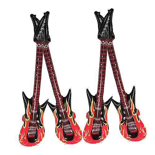 12 STK Aufblasbare Gitarre Lustiges Aufblasbares Instrument Aufblasbares Instrumentenspielzeug Gitarren-bass-Spielzeug Gitarre Sprengen Aufblasbare Trommel Lustig Aufblasbar PVC WHAMVOX von WHAMVOX