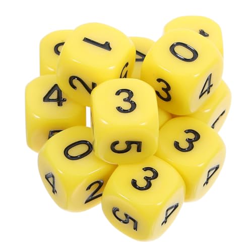 WHAMVOX 20 Stück 6 Lehrmittel Für Mathe-würfel Karten Würfel Winzige Würfel Farkle Fahrrad Würfel Farbige Würfel 6-seitige Partyspielwürfel Mit Runden Ecken Dekorative Würfel Yellow Acryl von WHAMVOX