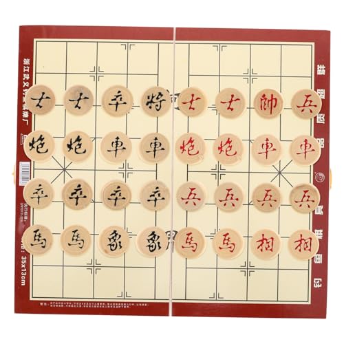 WHAMVOX 1 Box Faltbares Chinesisches Schachbrettspiel Aus Holz Für Die Reise Traditionelles Schach Mit Klappbarem Schachbrett Xiangqi Chinesisches Schachspielset von WHAMVOX