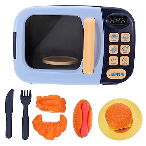 WHAMVOX 1 Mikrowelle für Kinder Spielzeug Kinder spielsets Mini-Mikrowelle Simulations-Küchen-Kit kinderküche Kitchen Mini- -Requisite Mikrowellen-Spielset für Kinder Plastik Blue von WHAMVOX