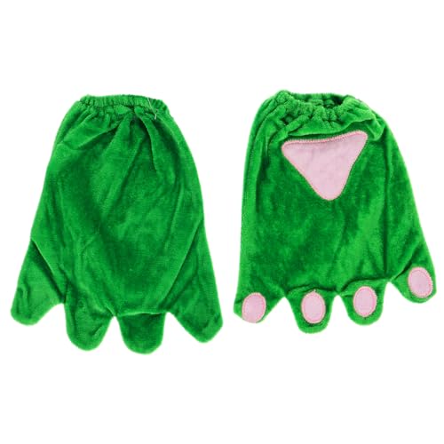 WHAMVOX 1 Paar Grüne Frosch-plüschhandschuhe, Frosch-kostüm Für Halloween, Kinder, Tierpfoten-Handschuhe Für Party-Auftritt, Spaß Und Flauschiges Tierkostüm-zubehör Für Jungen Und von WHAMVOX