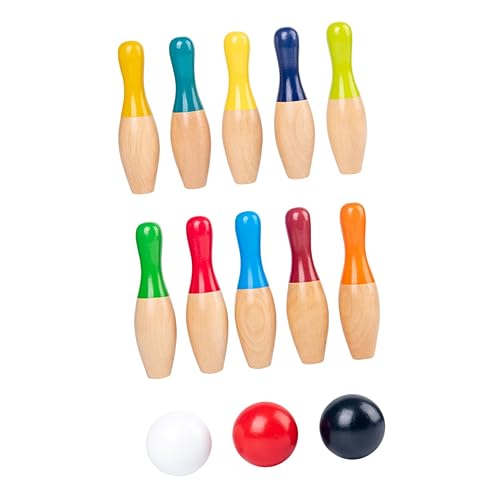 WHAMVOX 1 Satz Bowlingkugel aus Holz Bowling Set holzspielzeug Lernspielzeug Holzspielzeug Set Mini-Bowlingkugeln Bowlingkugeln Spielversorgung hölzern Colorful von WHAMVOX