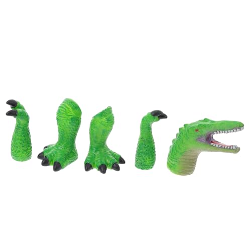 WHAMVOX 1 Satz Dinosaurier-Fingerpuppe Interaktives Dinosaurier-Spielzeug Handpuppe mit offenem Mund Dino kinderspielzeug saurier Spielzeug Dinosaurier-Handschuhe Handspielzeug Vinyl Green von WHAMVOX