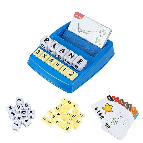 WHAMVOX 1 Satz Englische Spiele Wörter Lernen Spielzeug Entwickelt Alphabet-Spielzeug Mathe-lernkarten Puzzle-lernspielzeug Mathe-Spielzeug Lernen Wörter Lernkarten Blue Stück Papier von WHAMVOX