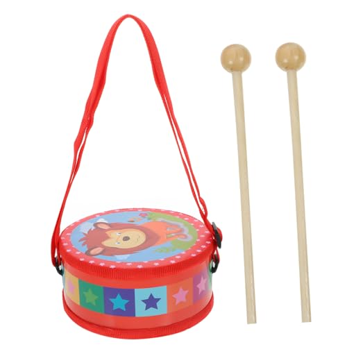 WHAMVOX 1 Satz Handtrommel Von Musikinstrumenten Trommel Spielzeug Für Kinder Musikalisches Trommelspielzeug Schlaginstrument Trommel Percussion-Snare-Drum Hölzern Rot von WHAMVOX