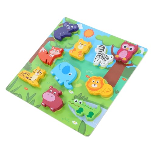 WHAMVOX 1 Satz Kinder lernspiel Kinder Puzzle für Kinder Kleinkindspielzeug Kinderspielzeug Rätsel für Kleinkinder Tierpuzzles für Kleinkinder 1-3 Holz von WHAMVOX