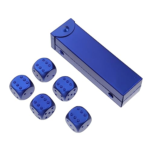 WHAMVOX 1 Satz Metallwürfel Mini-würfel Standard-spielwürfel Würfelspiele Silberne Würfel Pokerwürfel Spiel Würfel Dekorative Würfel Große Würfel Craps-Tisch Blue Aluminiumlegierung von WHAMVOX