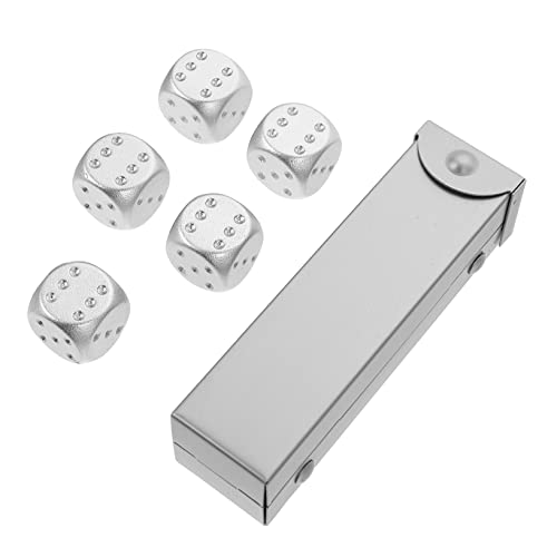 WHAMVOX 1 Satz Metallwürfel Spielzeuge Massenwürfel Würfel für Mathe Mini-Spielzeug für den einzug lichtwürfel zarte Würfelstütze Würfelspiel Requisite Aluminiumlegierung Silver von WHAMVOX