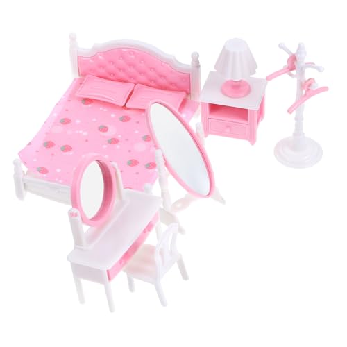 WHAMVOX 1 Satz Miniaturmöbelmodell Puppenhausbett Mini-Nachttisch 1 12 Nachttisch Puppenhaus Dekoration Puppenhaus Spielset Spielzeug Puppenhausszene Requisite Mini-Raumdekoration Abs Rosa von WHAMVOX