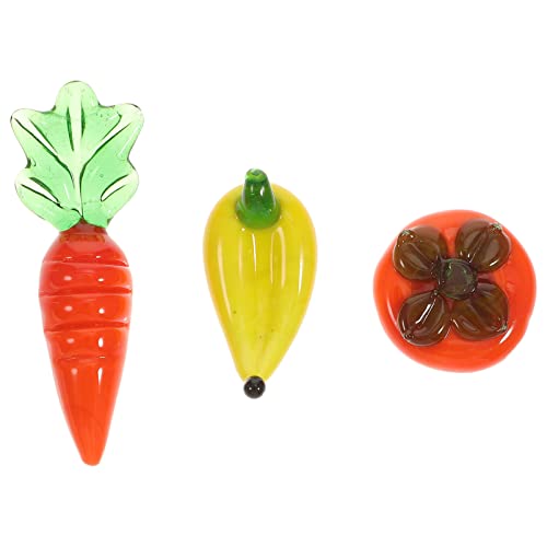 WHAMVOX 1 Satz Obst-und Gemüse Ornamente Gemüse-Foto-Requisite vitroleros para Mini Adornos para mesa de heim wohnzimmerdeko Glasfruchtdekoration Fruchtdekore aus Glas Mini-Dekore aus Glas von WHAMVOX