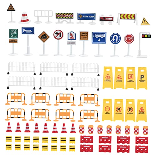 WHAMVOX 1 Satz Simulierte Verkehrsbarrikaden Zapfen Verkehrszeichen, Spielzeug Mini-zubehör Straße Mikrospielzeug Engineering Verkehrszeichen Spielzeug Kuchen Spielzeug Spielzeuge Plastik von WHAMVOX