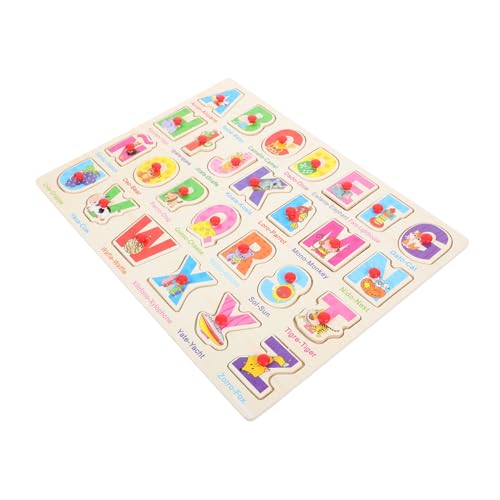 WHAMVOX 1 Satz Spanisches Puzzle Lernpuzzle Für Kleinkinder Intelligentes Spielzeug Alphabettafel Kleinkind Spielzeug Sprachrätsel Spanisches Rätsel Kleine Rätsel Für Kinder Holz von WHAMVOX