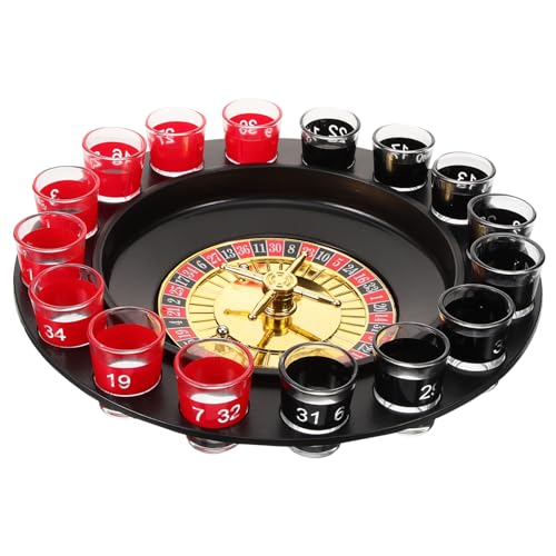 WHAMVOX 1 Satz Weindrehteller Lustiges Rouletterad Schnapsgläser Roulette-Requisite Getränkeentscheider Roulette-Brett Schnapsgläser Mit Rouletterad Interaktives Trinkroulette Plastik von WHAMVOX