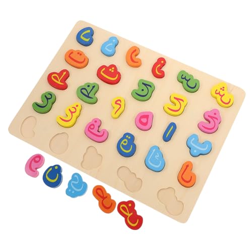 WHAMVOX 1 Set Arabisches Puzzle-Spielzeug, Passendes Alphabet-holzpuzzle Für Kleinkinder, Pädagogisches Logikspielzeug Für Die Vorschule von WHAMVOX