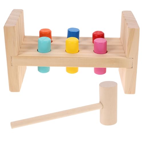 WHAMVOX Spielzeug 1 Set Bunte Holzspielzeug Nagelspiel Tisch Lernspielzeug Für Kognitive Entwicklung Hand Auge Koordination Montessori Für Den Spielraum Sensorik Spielzeug von WHAMVOX