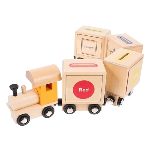 WHAMVOX 1 Set Holzeisenbahn Kinderzugspielzeug Zusammengebautes Zugspielzeug Formsortierer Spielzeug Für Kinder Lernwerkzeug Früherziehungsspielzeug Sortierzugspielzeug von WHAMVOX