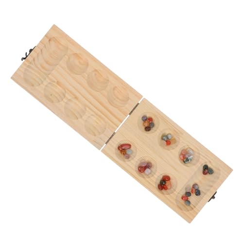 WHAMVOX 1 Set Mancala Brettspiel Mancala Schach Klassische Brettspiele Mancala Klappbrett Logiktraining Schach Holz Klapp Mancala Spiel Tragbares Mancale Holz Mancala Brett von WHAMVOX