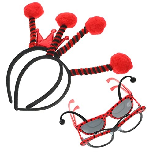 WHAMVOX Partybrille Für Kinder Sonnenbrille Für Kinder 1 Set Marienkäfer-Requisiten Marienkäfer- Bekleidung Brille Roter Kunststoff Sonnenbrillen Für Kinder Neuheit Partybrillen von WHAMVOX