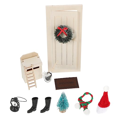 WHAMVOX 1 Set Mini Weihnachts Tür Dekoration Kit 12 Miniatur Weihnachtsornamente Für Puppenhaus Weihnachtsdeko Fotorequisiten Für Das Festtagsambiente von WHAMVOX