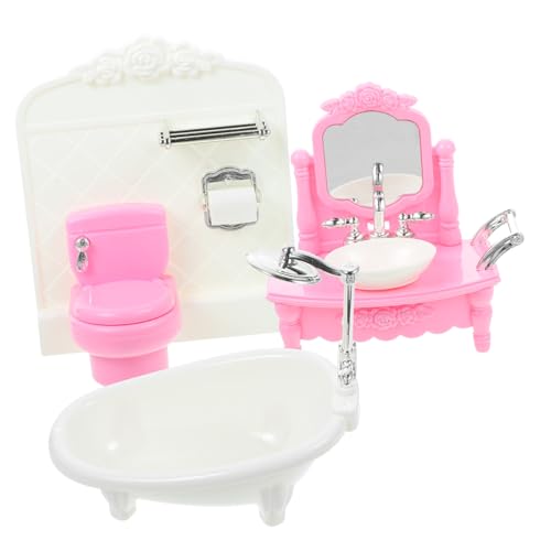 WHAMVOX 1 Set Mini Badezimmer öbel Modell Miniature Badewanne Waschbecken Und Toilette Zubehör Für Puppenhaus Farbe Zufällig von WHAMVOX