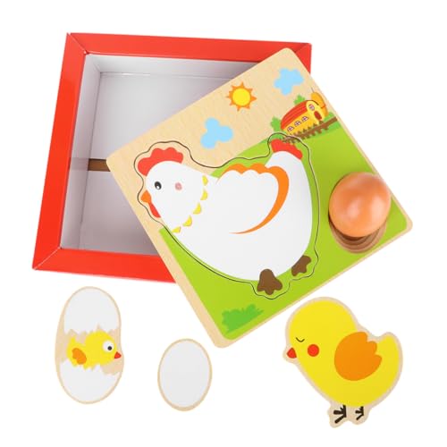 WHAMVOX 1 Set Pädagogisches Spielzeug Puzzles Spielzeug Für Kinder Babyspielzeug Kinderspielzeug Puzzle Kleinkindspielzeug Kinderholzspielzeug Hühner Legen Eier Blockspielzeug von WHAMVOX