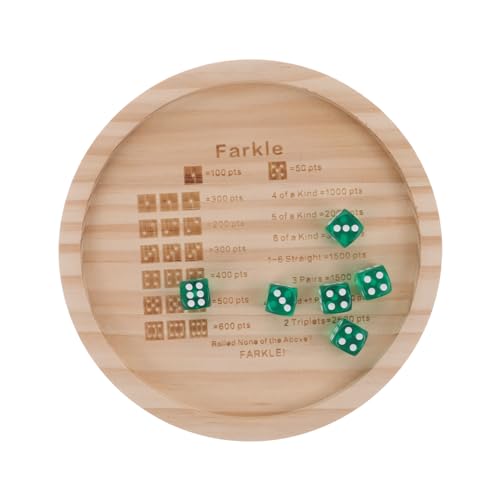 WHAMVOX 1 Set Würfeltablett Holzwürfel Kleine Würfel Brettspiel Holzwürfel Tragbare Holzwürfel Rollenspielwürfel Party Holzwürfel Holzspiel Würfelbrettspiel Würfel Farkle von WHAMVOX