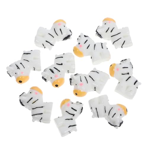 WHAMVOX 10 STK Mini-Zebra-Ornament kleines Zebra Kuh Figur Mini-Puppen Minifiguren Tierornament Dekoration Weihnachten weinachtsdeko weihachtsdeko Tischdekoration schöne Puppendeko Weiß von WHAMVOX