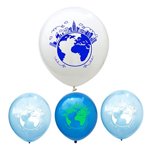 WHAMVOX 10 Stück 12 Partyzubehör goldene Luftballons Kugelballons verschiedene Luftballons Erde Ballons Konfetti-Luftballons weiße Luftballons Ballondekoration Partyballons Blue von WHAMVOX