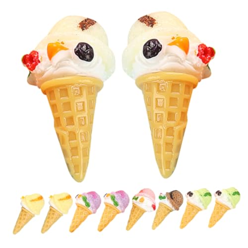 WHAMVOX 10 Stück Teiliges Realistisches Mini Eiscreme Modell aus Resin Farblich Gemischt Langlebige Dekoration für Dessertshop Fotorequisiten und Ausstellungszwecke WHAMVOX 10 Stück Teiliges Realistisches Mini Eiscreme Modell aus Resin Farblich Gemischt Langlebige Dekoration für Dessertshop Fotorequisiten und Ausstellungszwecke von WHAMVOX