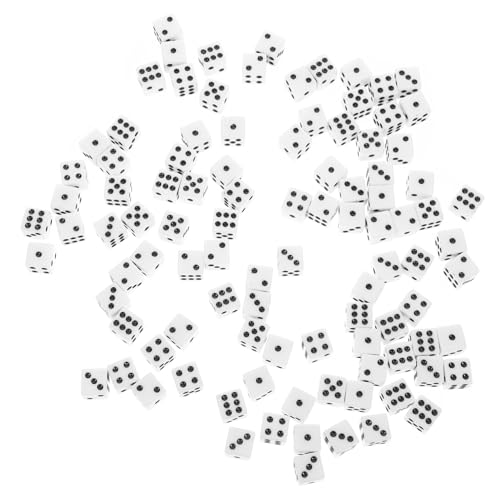 WHAMVOX 100 Stück Teiliges Acryl Würfelspiel Mehrseitige Weiße Würfel mit Schwarzen Punkten für Brettspiele Party Spielzubehör Vielseitige Spielwürfel für Familienspiele Bars und WHAMVOX 100 Stück Teiliges Acryl Würfelspiel Mehrseitige Weiße Würfel mit Schwarzen Punkten für Brettspiele Party Spielzubehör Vielseitige Spielwürfel für Familienspiele Bars und von WHAMVOX