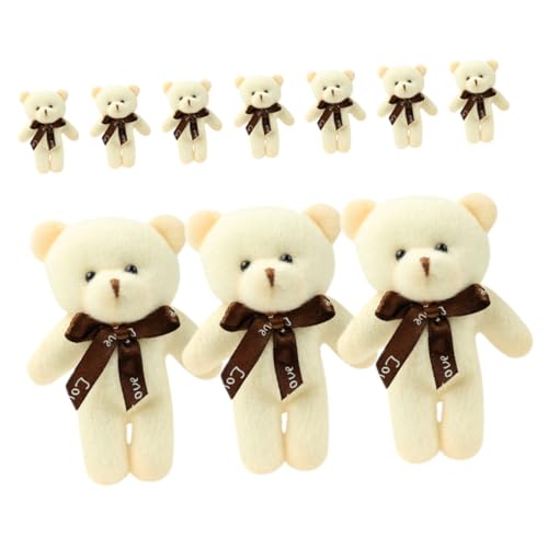 WHAMVOX 10St Plüschbär-Schlüsselanhänger bär anhänger Panda Plüschtier Puppen Kuscheltiere Spielzeug schöne kleine Bären kleines Bärenspielzeug PP Baumwolle Beige von WHAMVOX