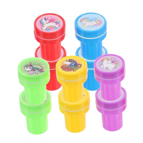 WHAMVOX Stempelset Kinder 10er Set Einhorn Stempel Für Cartoon Stempel Für Kreative Bastelprojekte Tagebuchgestaltung Und Als Partygeschenk Lustige Stempel Für Kindergeburtstage Und Kreative von WHAMVOX